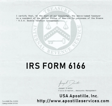 Sample IRS Form 6166 document