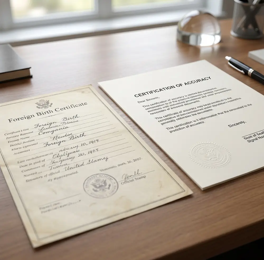 Translation of Birth Certificate for USCIS