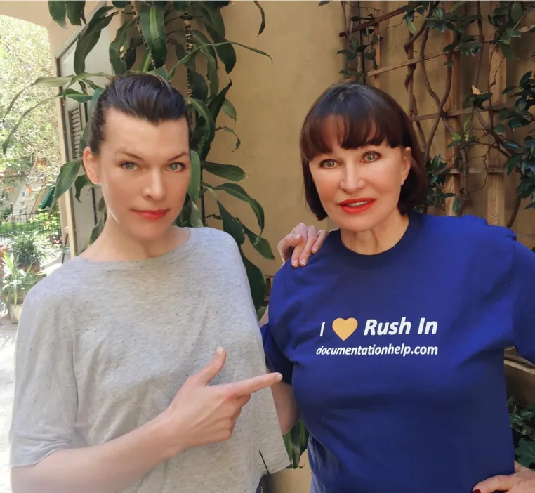 Mila Jovovich with her mother Galina
