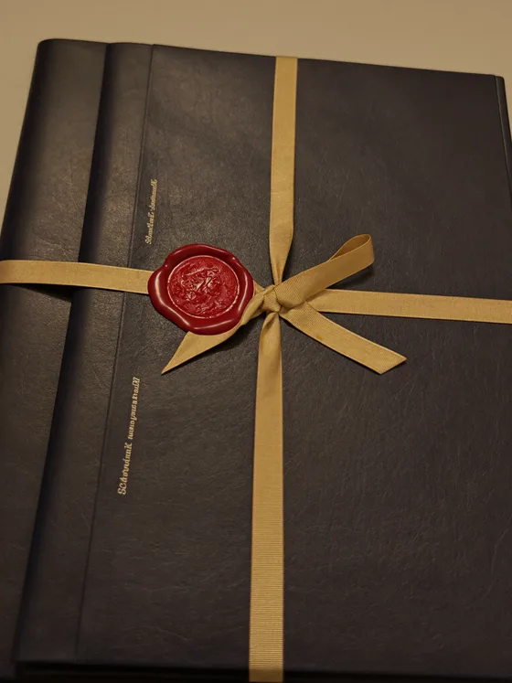 Sealed document folder prepared for apostille